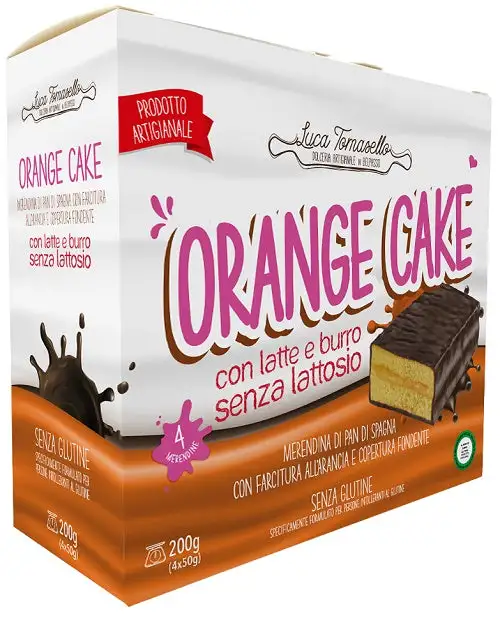 ORANGE CAKE MERENDINA ALL'ARANCIA CON COPERTURA DI CIOCCOLATO FONDENTE 4X50G