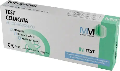 TEST CELIACHIA AUTODIAGNOSTICO MUNUS MEDICAL DETERMINAZIONE ANTICORPI ANTI-DGP/IGA/IGG NEL SANGUE