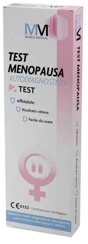 TEST RAPIDO AUTODIAGNOSTICO TEST MENOPAUSA MUNUS MEDICAL RILEVAZIONE QUALITATIVA ORMONE FSH IN CAMPIONI DI URINA