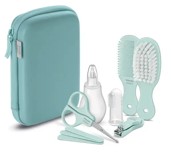 AVENT SET CURA BAMBINO 1 FORBICINA + 1 LIMETTA + 1 TAGLIUNGHIE + 1 SPAZZOLINO DA DITO + 1 PETTINE + 1 SPAZZOLA + 1 ASPIRATORE NASALE