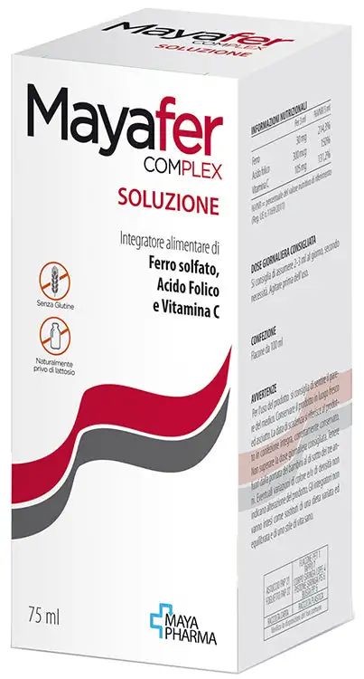 MAYAFER COMPLEX SOLUZIONE 75 ML SENZA GLUTINE NATURALMENTE PRIVO DI LATTOSIO