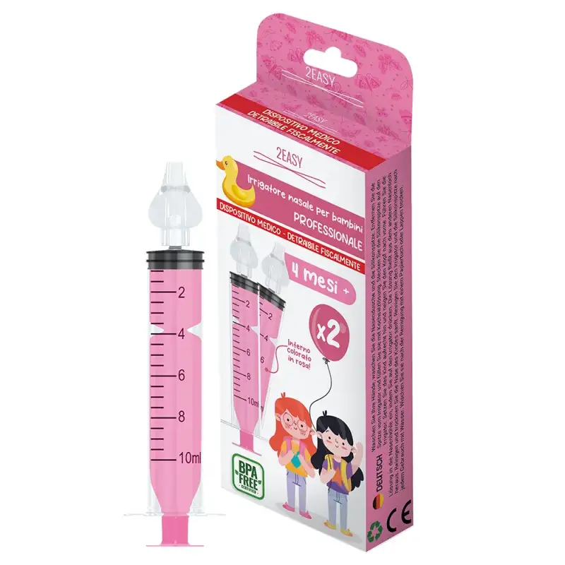 2easy Siringa Lavaggio Nasale Rosa Con Oliva 2 Pezzi