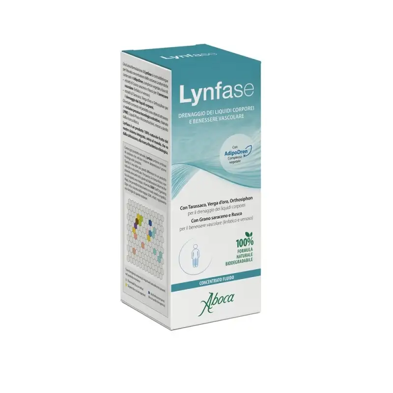 Aboca lynfase concentrato fluido 180 gr - integratore per benessere vascolare e drenaggio dei liquidi