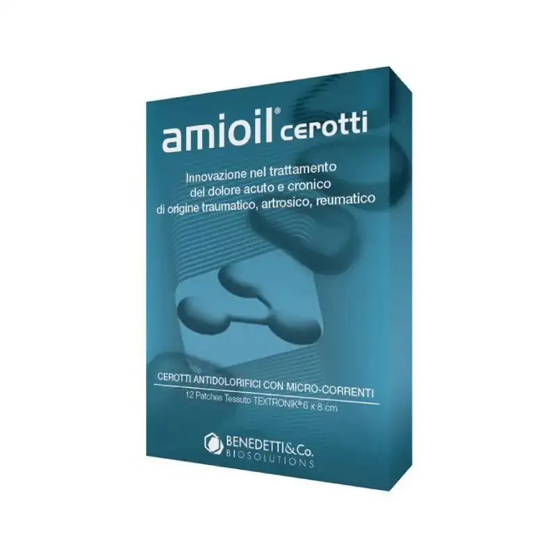 Amioil - 12 cerotti antidolorifici con micro-correnti 6x8 cm