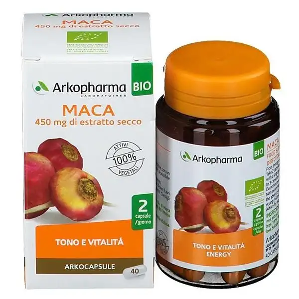 Arkocapsule Maca Bio Integratore Tonico Adattogeno 40 Capsule