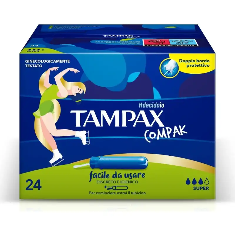 Tampax compak - 24 tamponi super per flussi da medi ad abbondanti