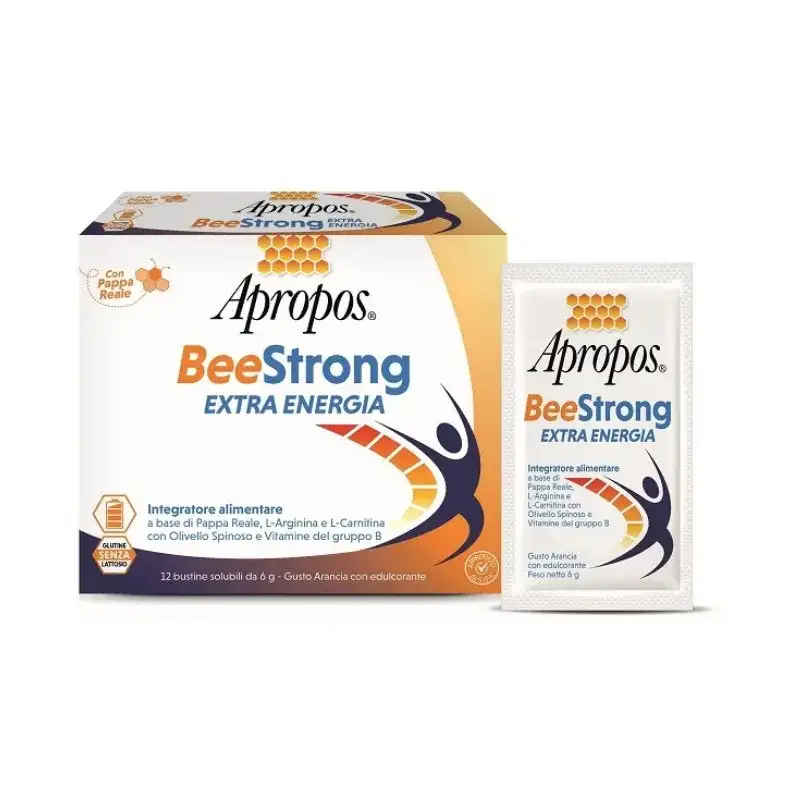 Apropos bee strong extra energia 12 bustine - integratore per il tono e l'energia