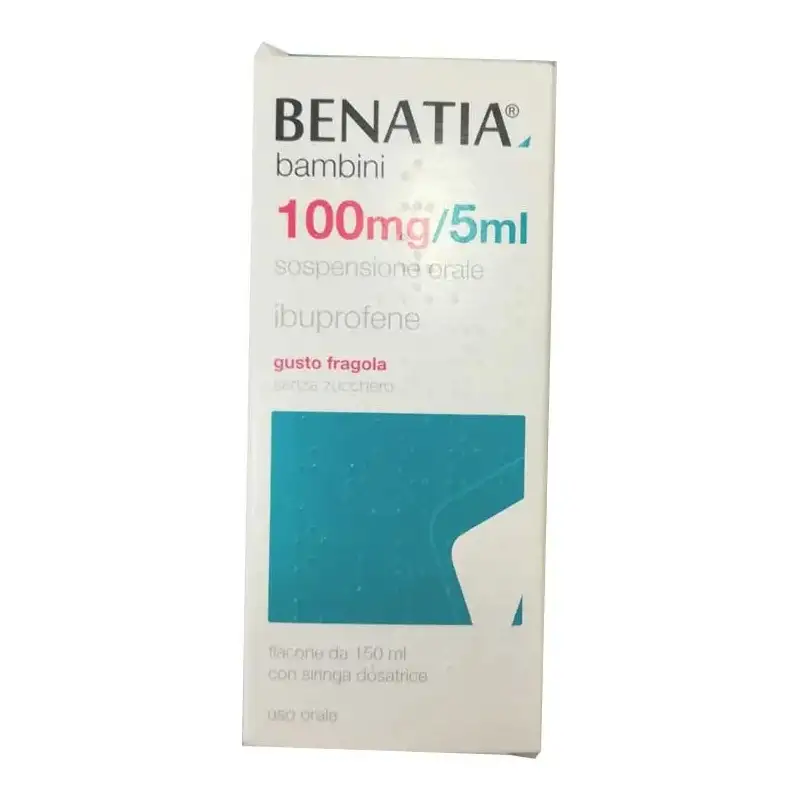 Benatia bambini 100mg/5ml fragola - sospensione orale a base di ibuprofene