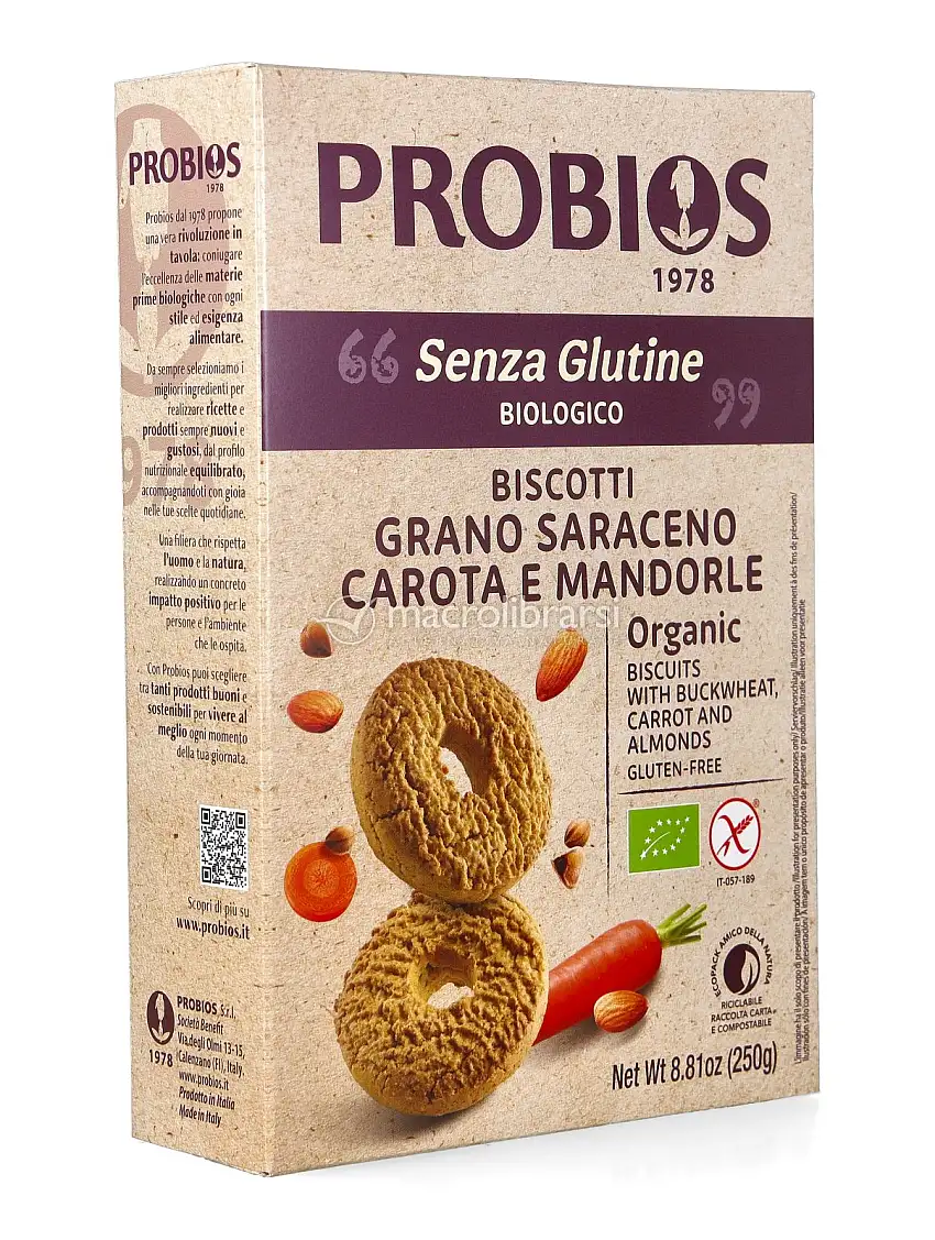 Biscotti con Grano Saraceno, Carota e Mandorle Bio