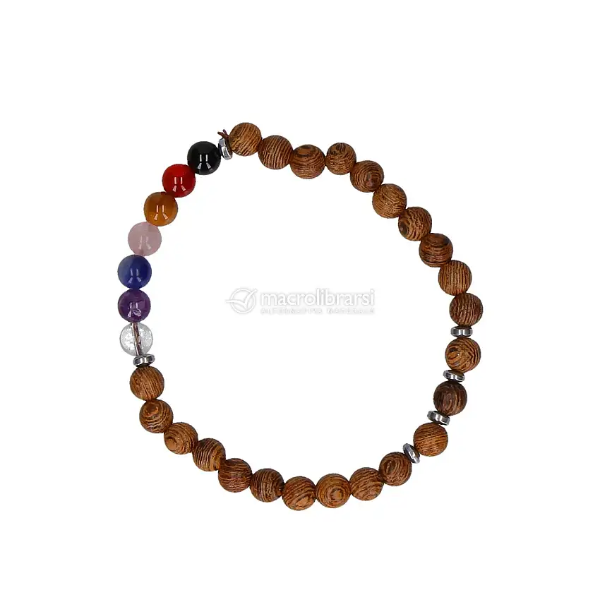 Bracciale Chakra con Sfere in Legno