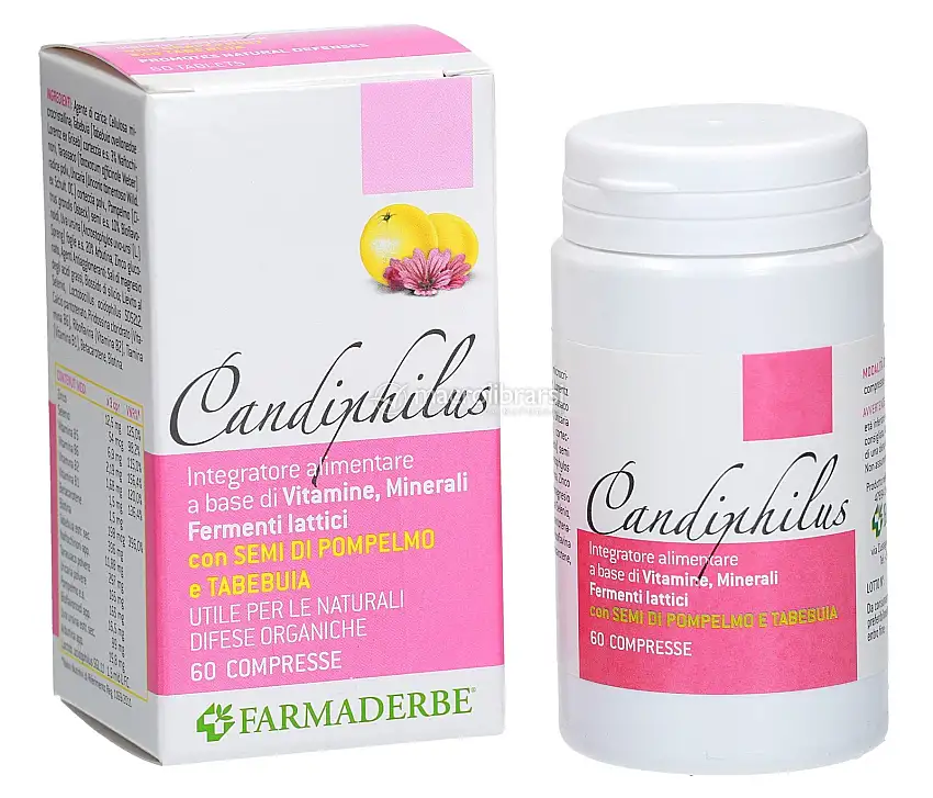 Candiphilus - Integratore a base di Vitamine, Minerali e Fermenti lattici con Semi di Pompelmo e Tabebuia
