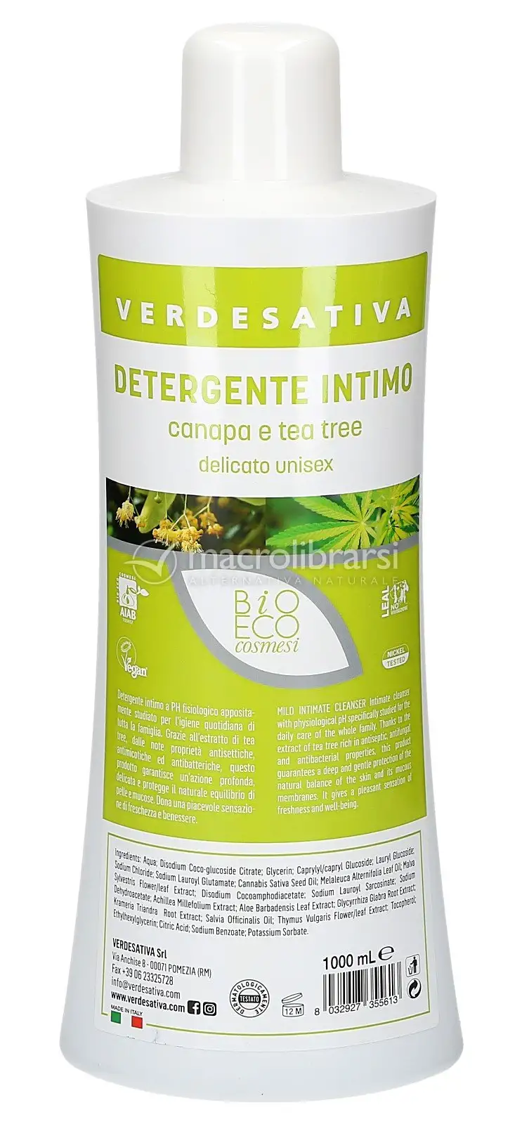 Detergente Intimo - Canapa e Tea Tree - Unisex