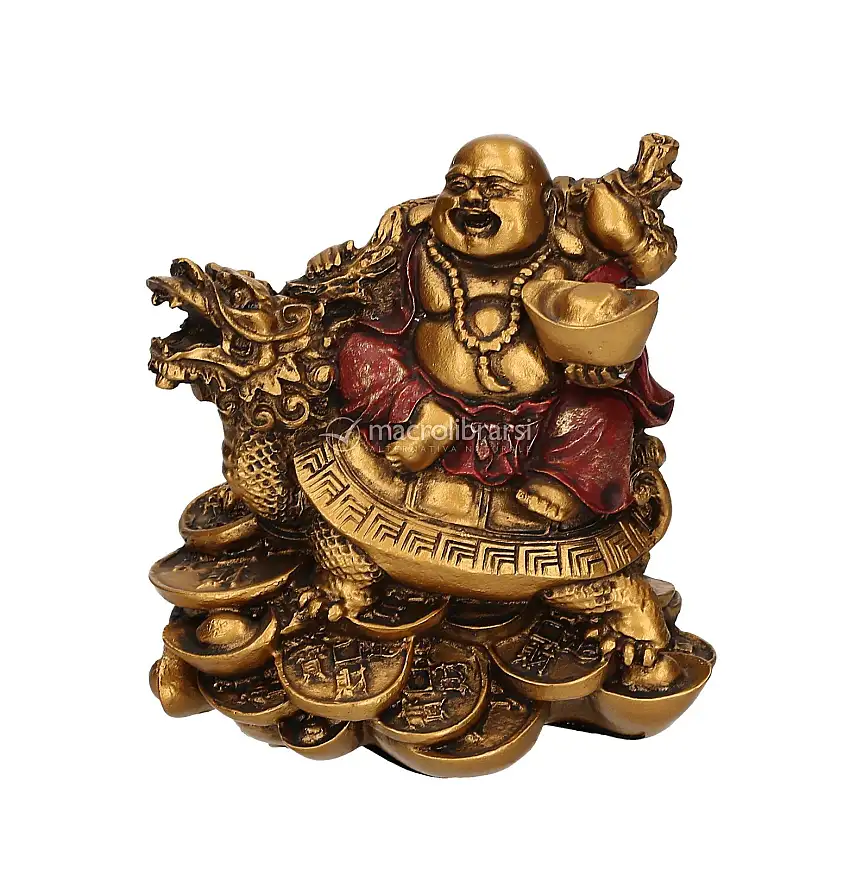 Statuetta Happy Buddha - Sulla Tartaruga della Prosperità
