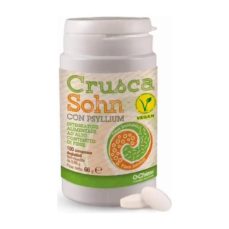 Crusca sohn 100 compresse - integratore di fibre per il transito intestinale
