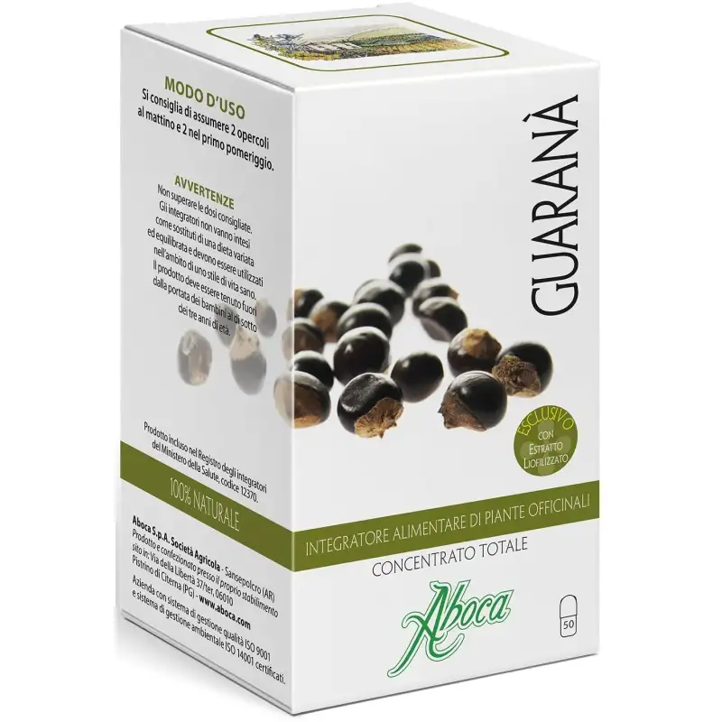 Aboca guarana concentrato totale 50 opercoli - integratore energizzante rinvigorente