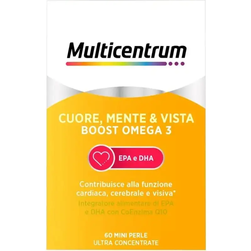 Multicentrum cuore mente & vista boost omega3 - integratore di epa e dha 60 perle