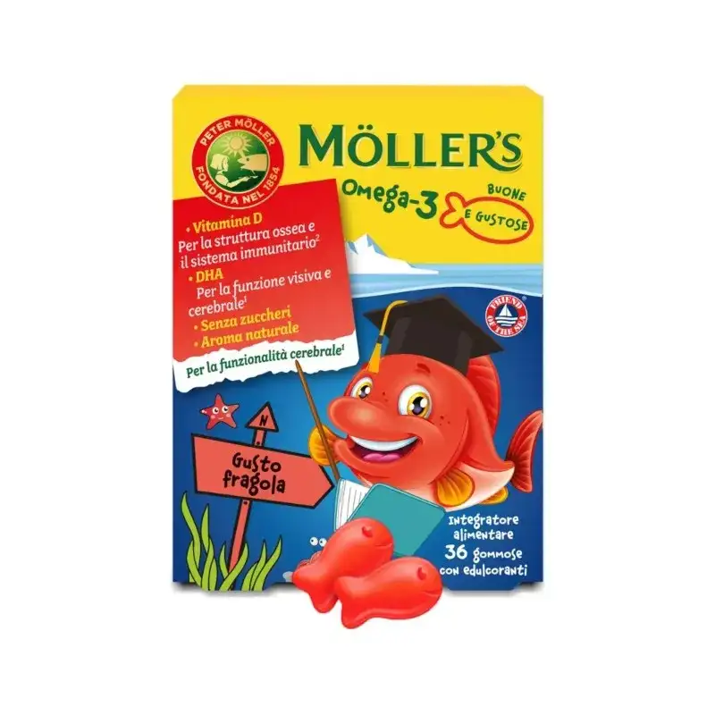 Omega-3 jelly fish fragola 36 gommose - integratore di dha per bambini