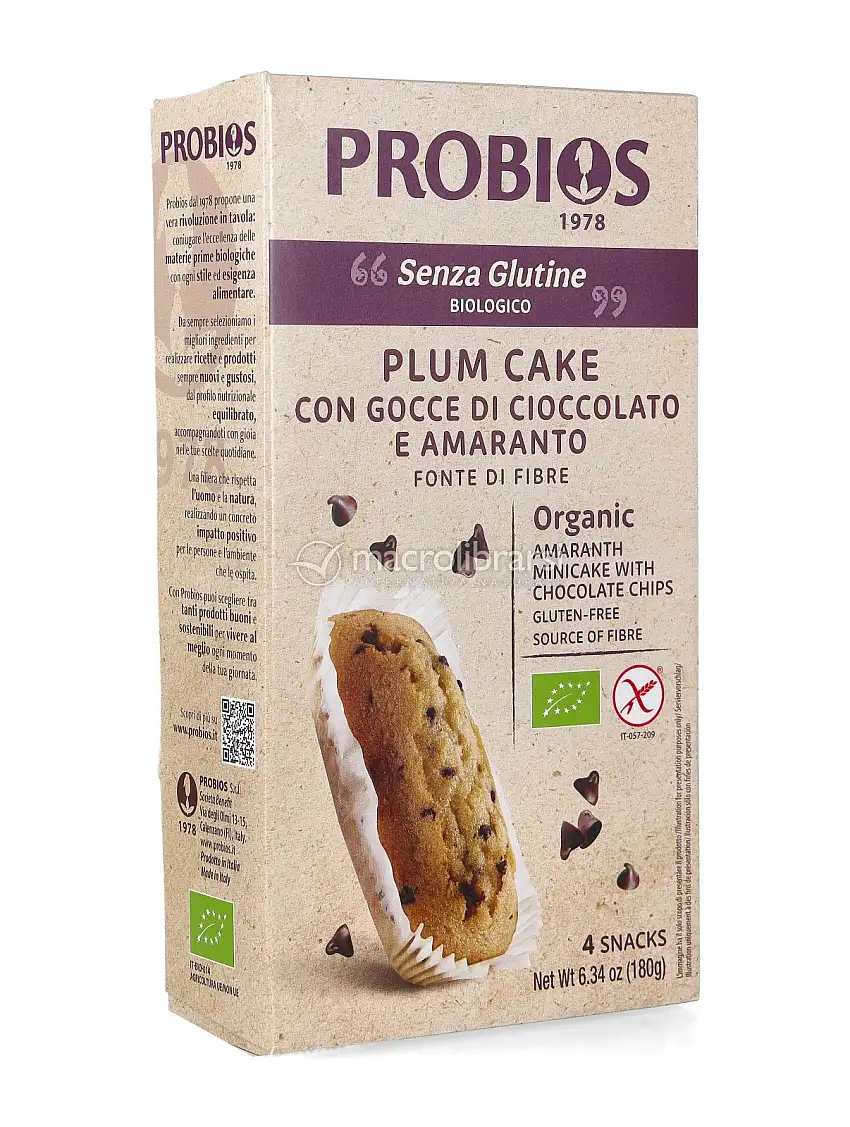 Plumcake con Amaranto e Gocce di Cioccolato Biologico