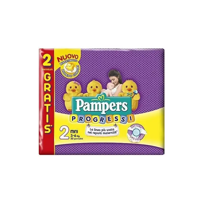 Pampers progressi sensitive mini (3-6 kg) 30  pannolini