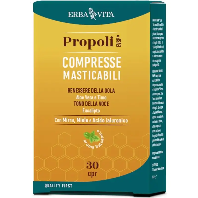 Propoli evsp 30 compresse masticabili - caramelle per la gola