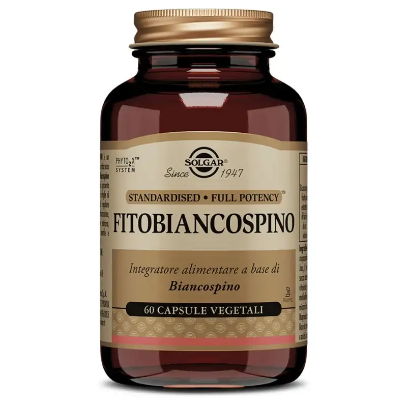 Solgar fitobiancospino 60 capsule vegetali - integratore per l'apparato cardiovascolare