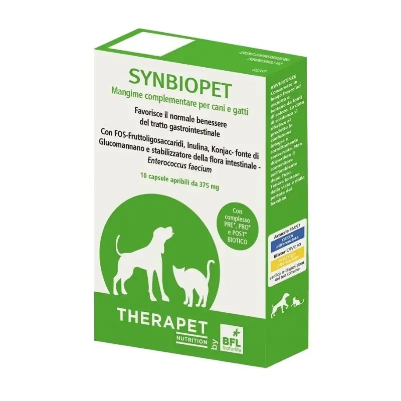 Therapet Synbiopet 10 capsule - mangime complementare per cani e gatti
