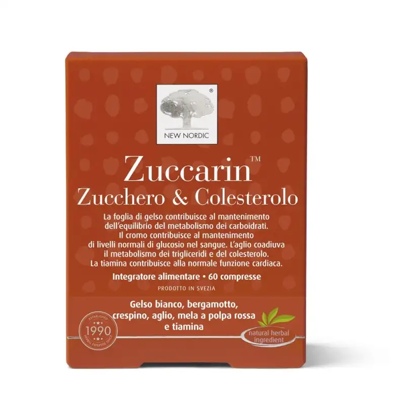 Zuccarin zucchero & colesterolo 60 compresse - integratore per il metabolismo di carboidrati e colesterolo